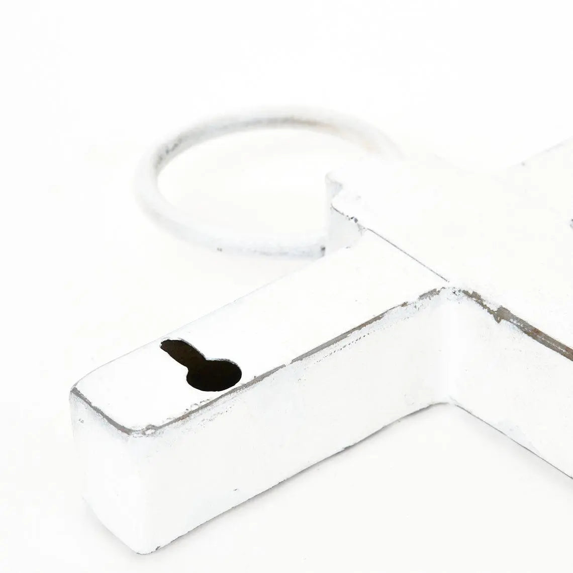 Ancla pequeño de metal reciclado color blanco - D6735 Batela