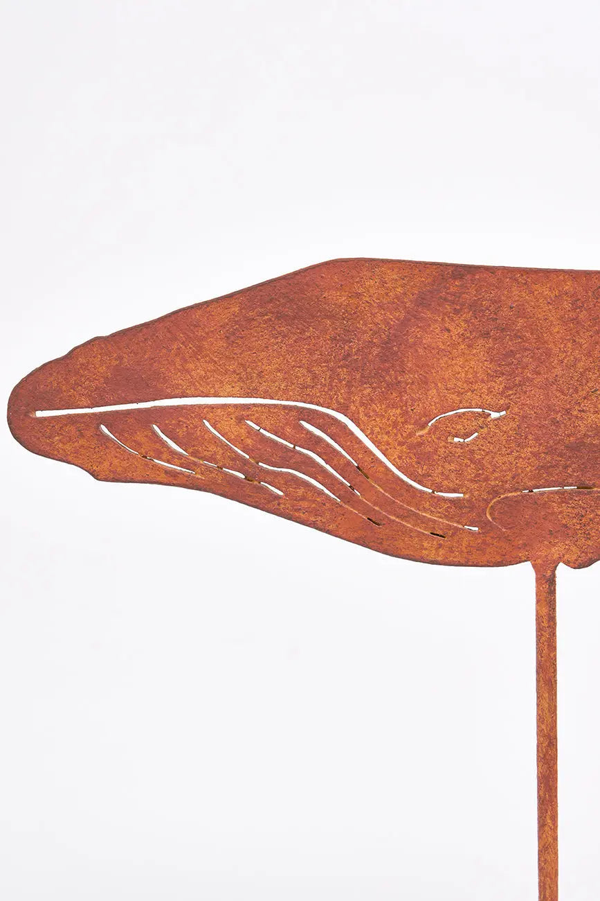 Ballena decorativa en hierro con base