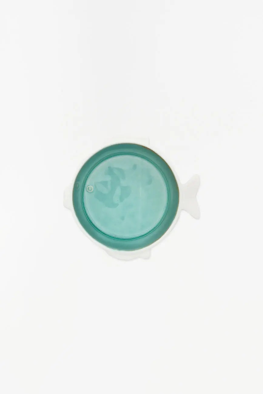 Bol en porcelana con forma de pez verde-BATELA