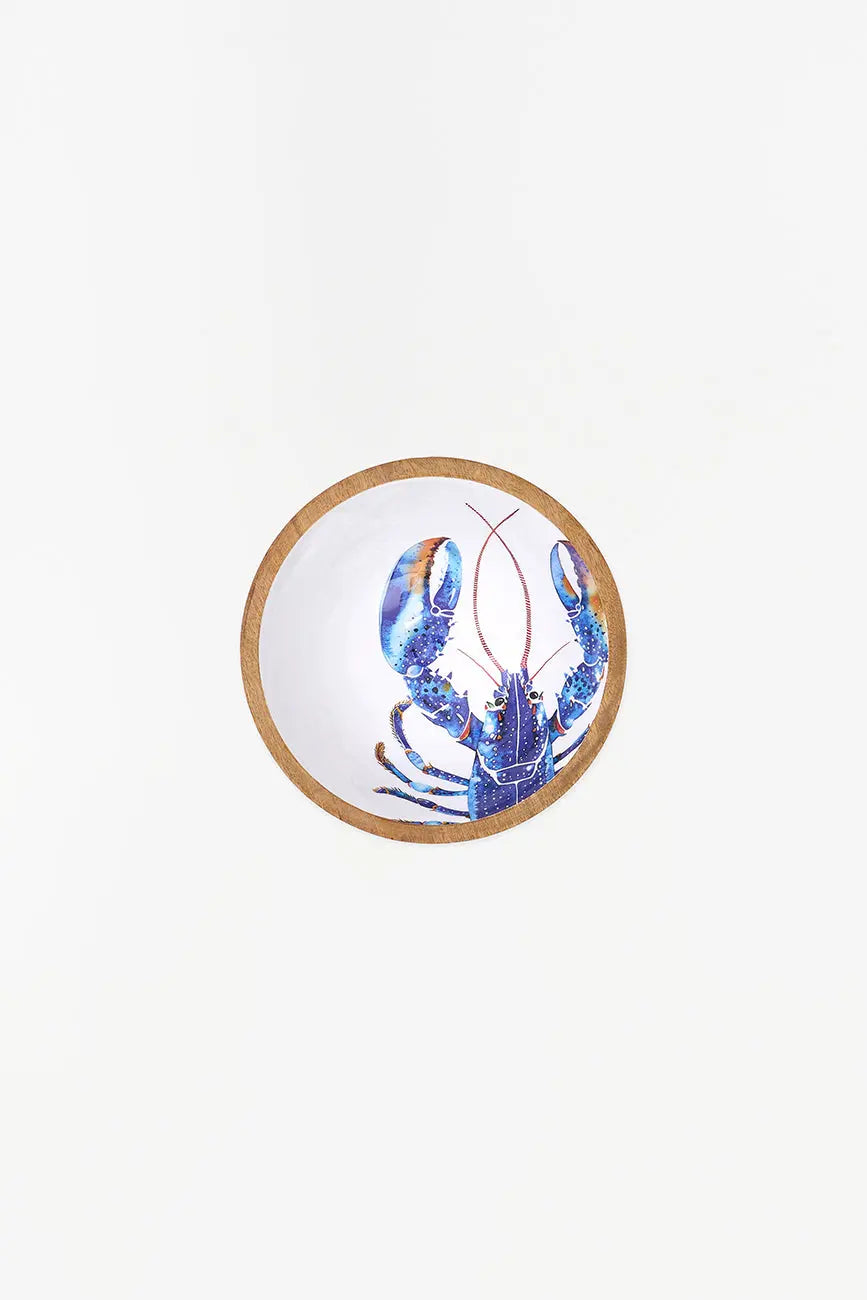 Bol pequeño de madera esmaltada con langosta. - BATELA