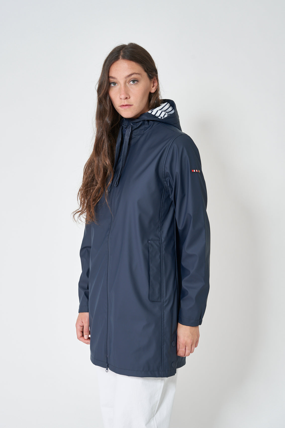 Chubasquero Largo Con Capucha Para Mujer - Impermeable, Con Forro, Ideal Para Lluvia, Viento Y Entretiempo