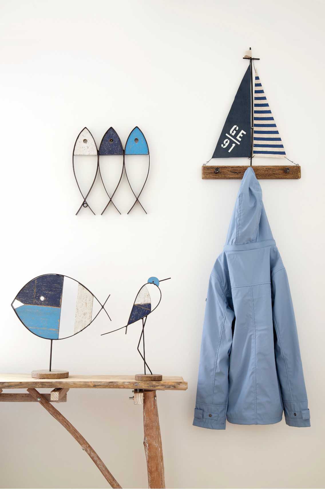 Peces de madera y metal Batela