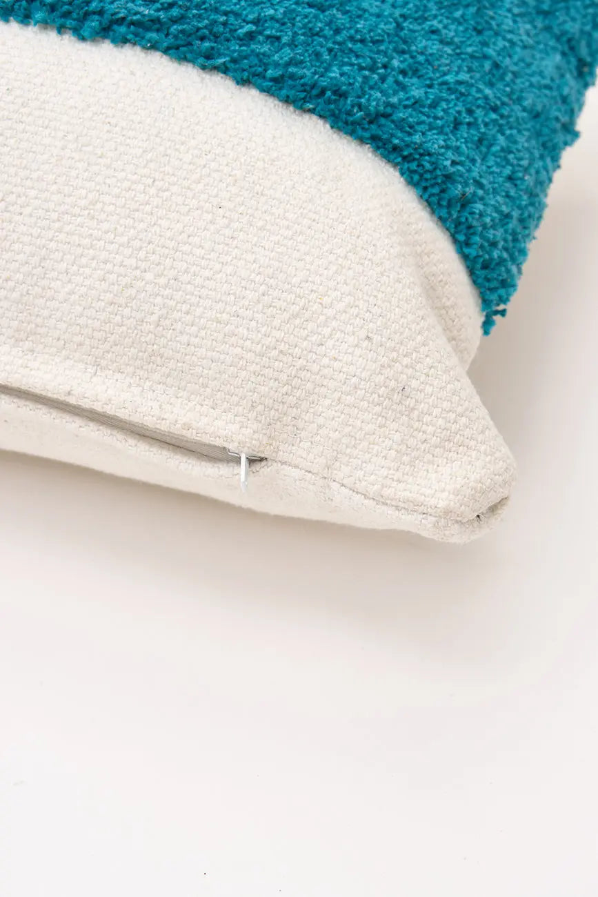 Cojín con paisaje surf bordado en algodón - Decoración náutica