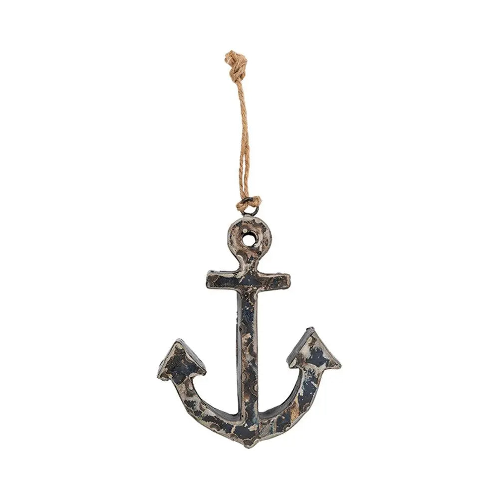 Colgante ancla en chapa reciclada bidones - D7076 Batela