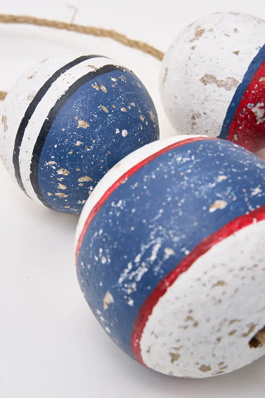 Colgante de boyas de madera grandes