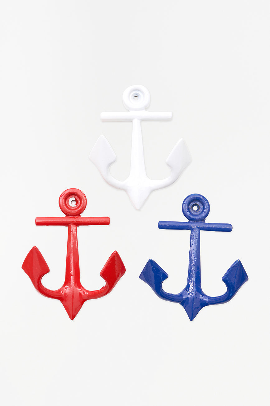 Red lacquered anchor coat rack - D846R