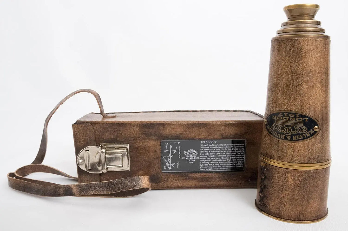 Telescopio con estuche de cuero - D929 Batela