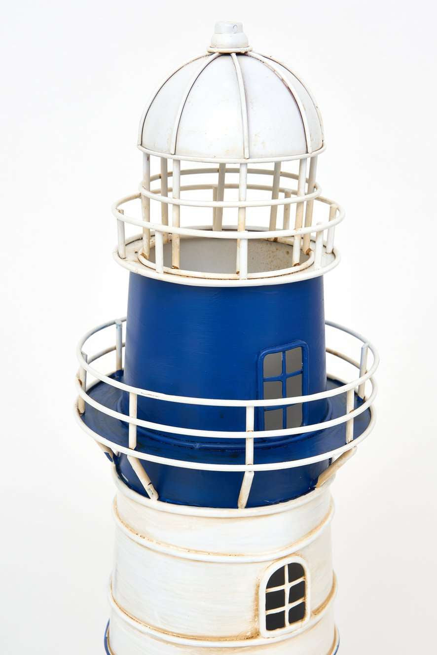 Faro metal azul decorativo