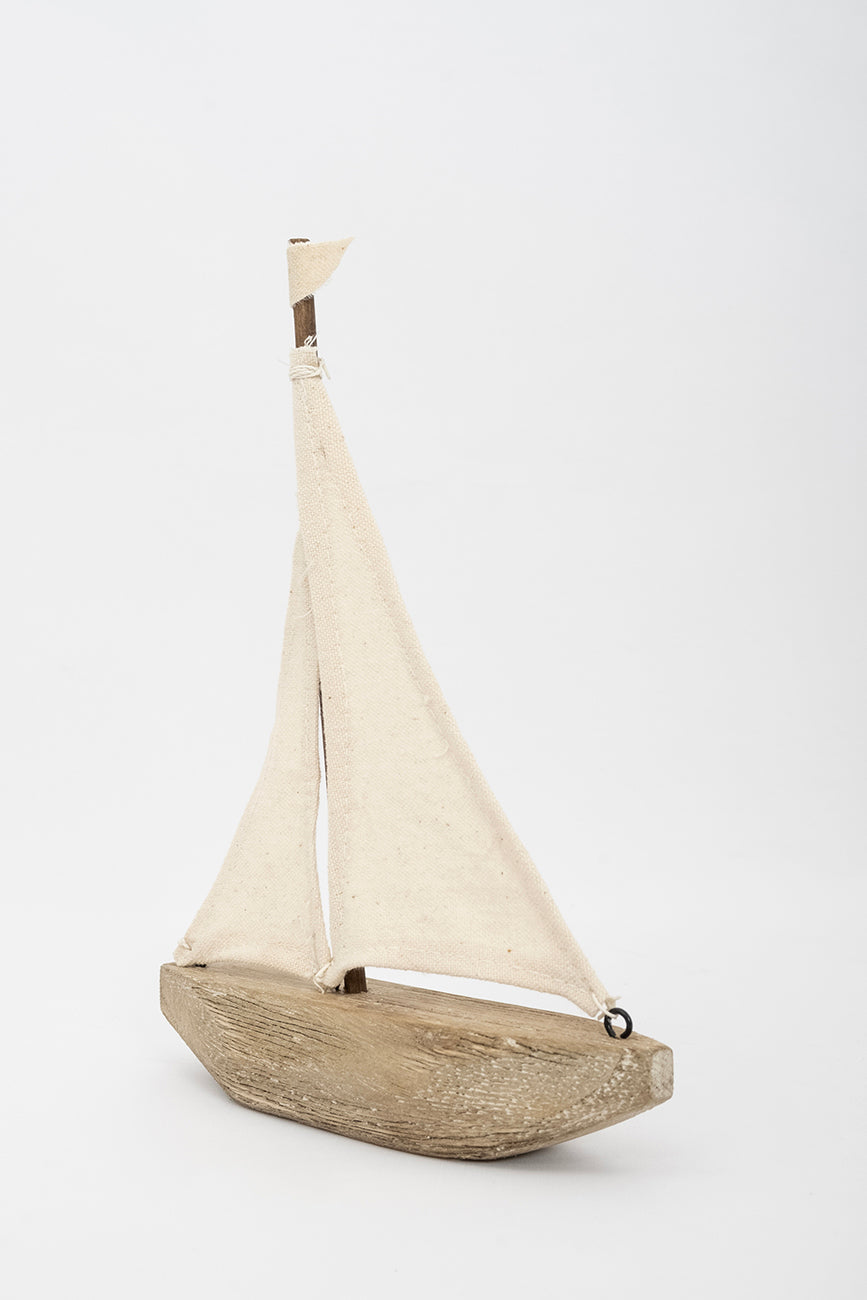 Decorative sailboat made of wood and fabric - D1763