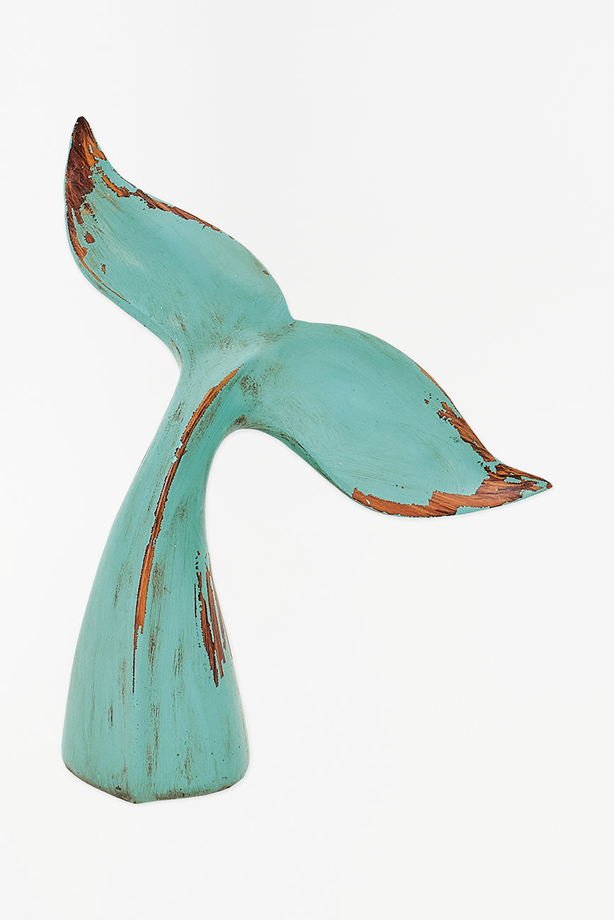 Green resin whale tail - D1922