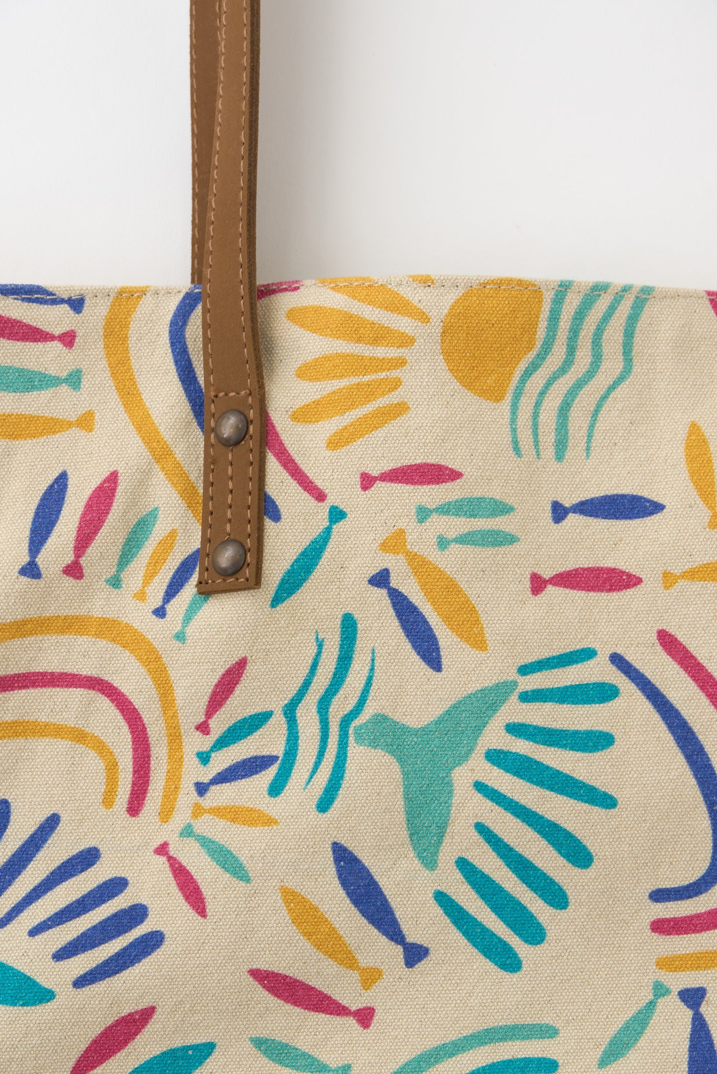 Bolsa tote grande estampada multicolor