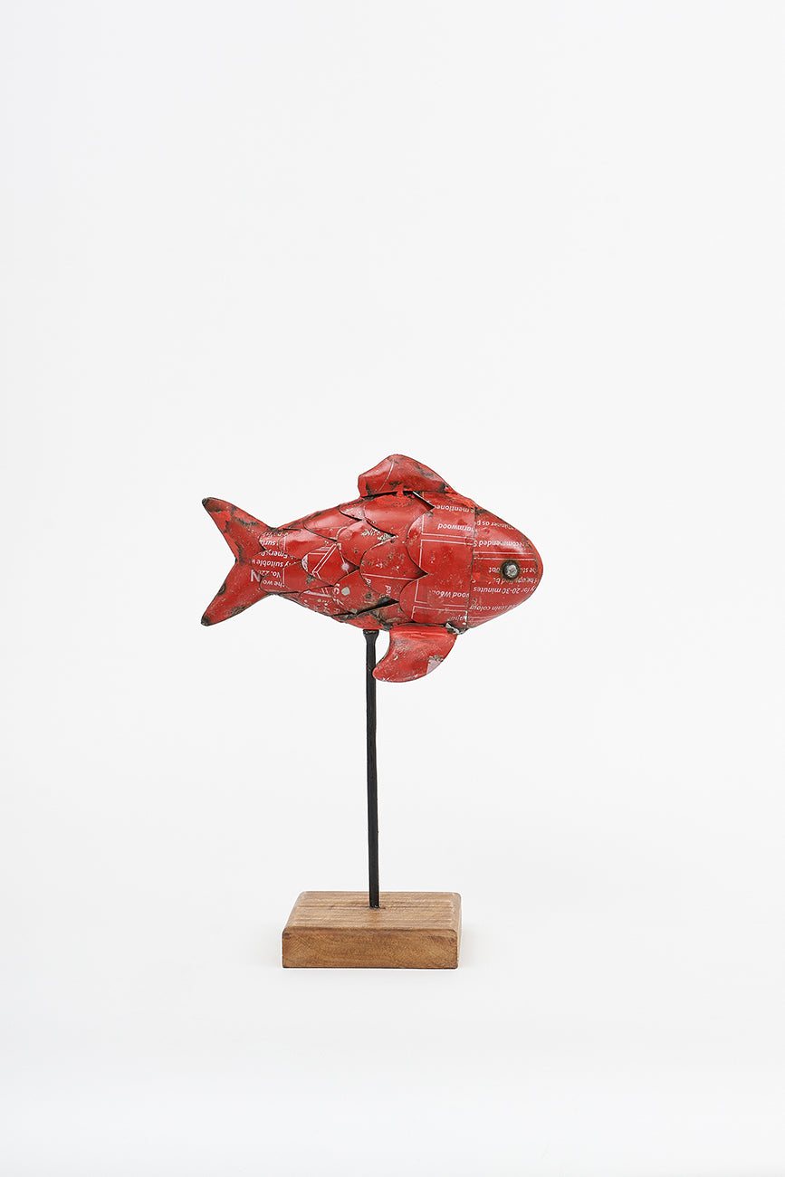 Recycled metal fish