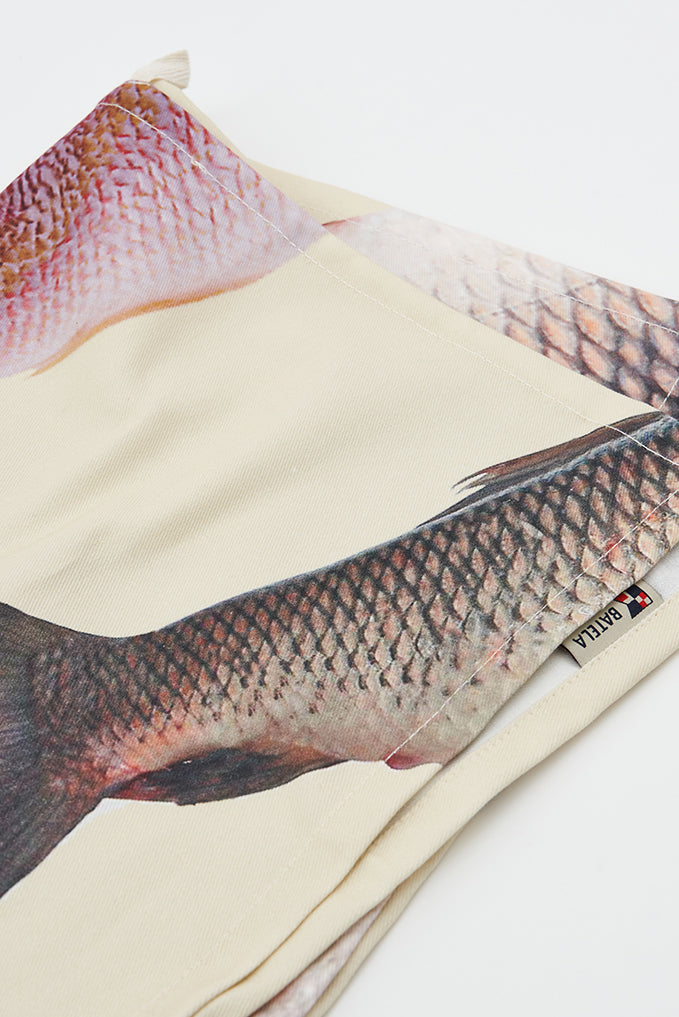 Trapo de algodón con colas de peces multicolor. Decoración Cocina BATELA