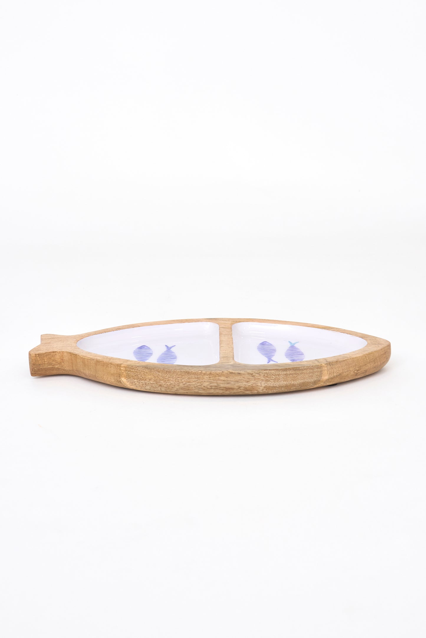 Bandeja de madera esmaltada forma de pez