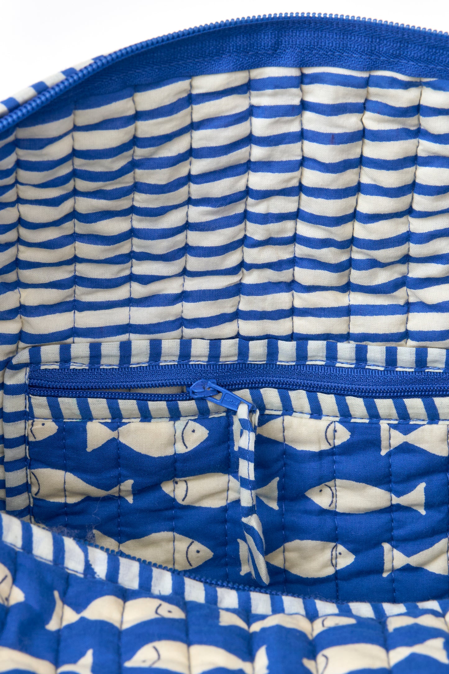 Bolsa de viaje marinera de algodón con peces