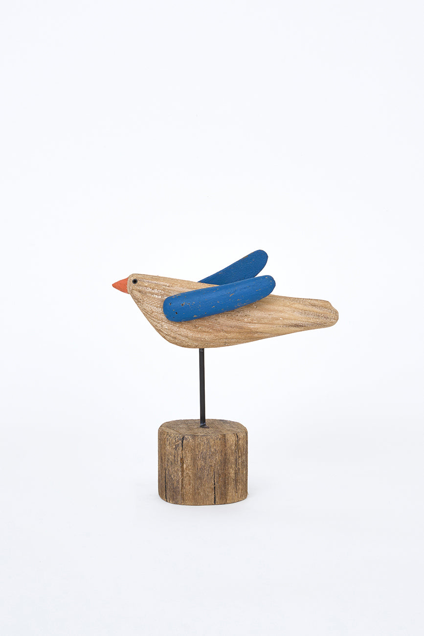 Wooden bird decorative figure L: 20 cm