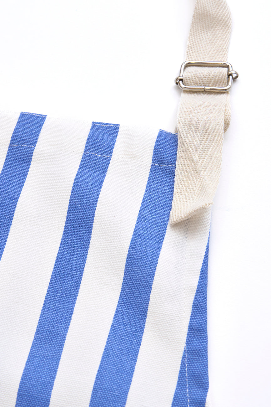 Delantal de algodón a rayas con peces serigrafiados