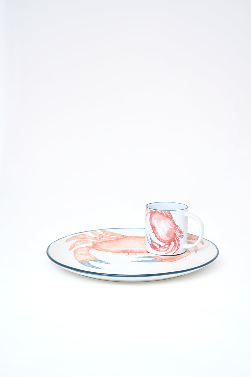 Plato grande de gres con cangrejo