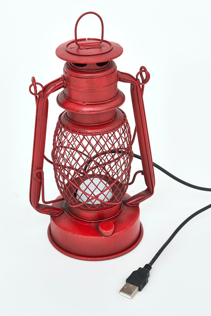 Lámpara de metal vintage, roja