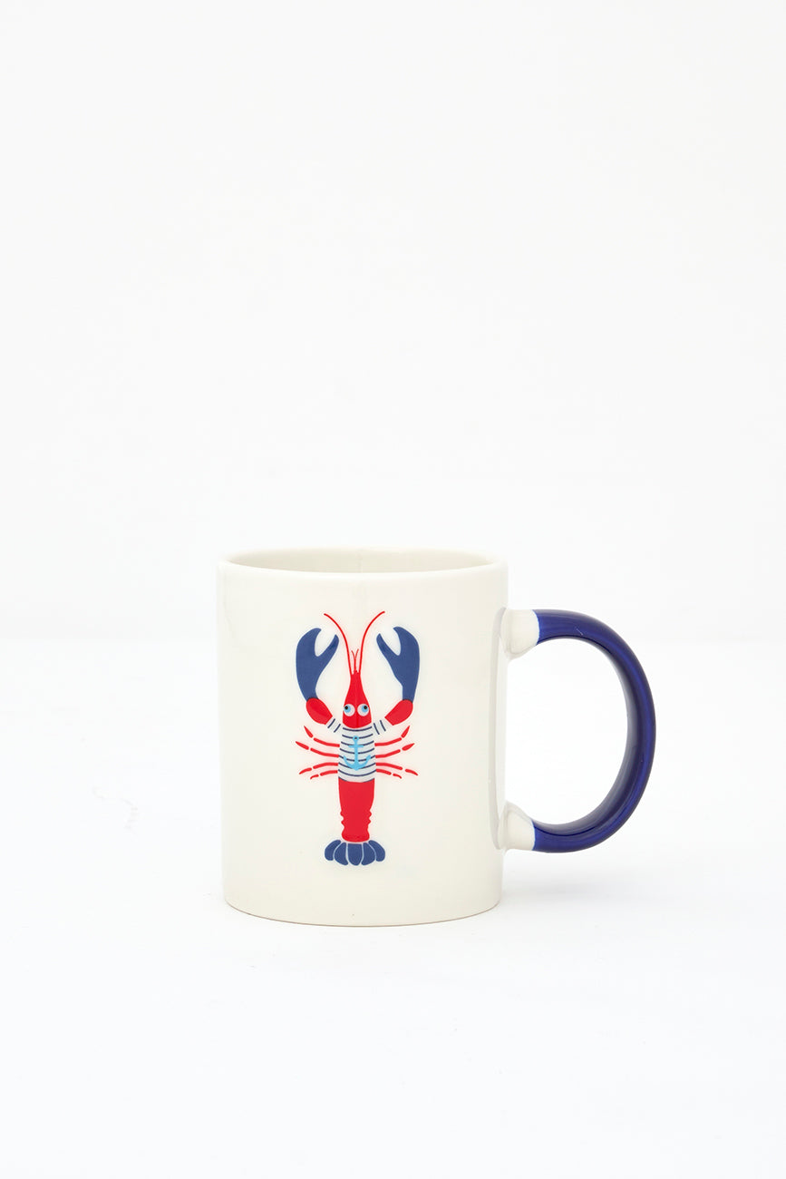 Taza con una langosta pintada