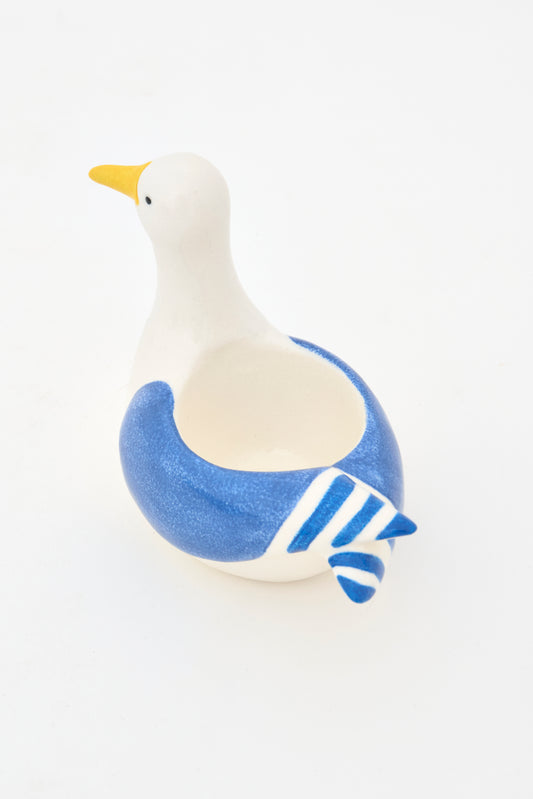 Portavelas de gres con forma de gaviota