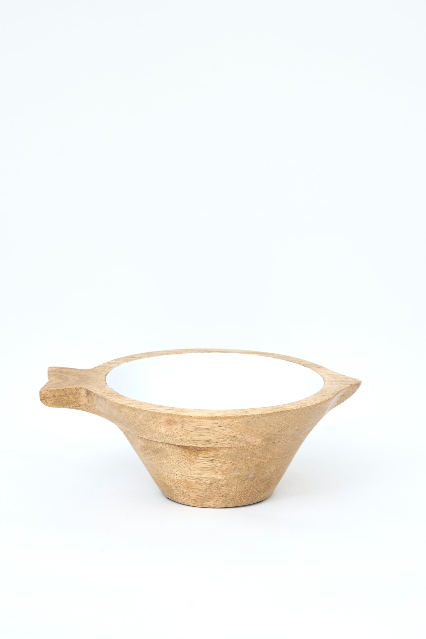 Bol de madera esmaltada con forma de pez
