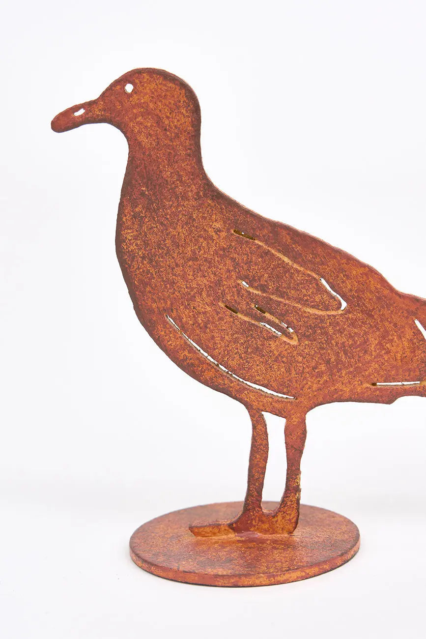 Gaviota decorativa en hierro con base
