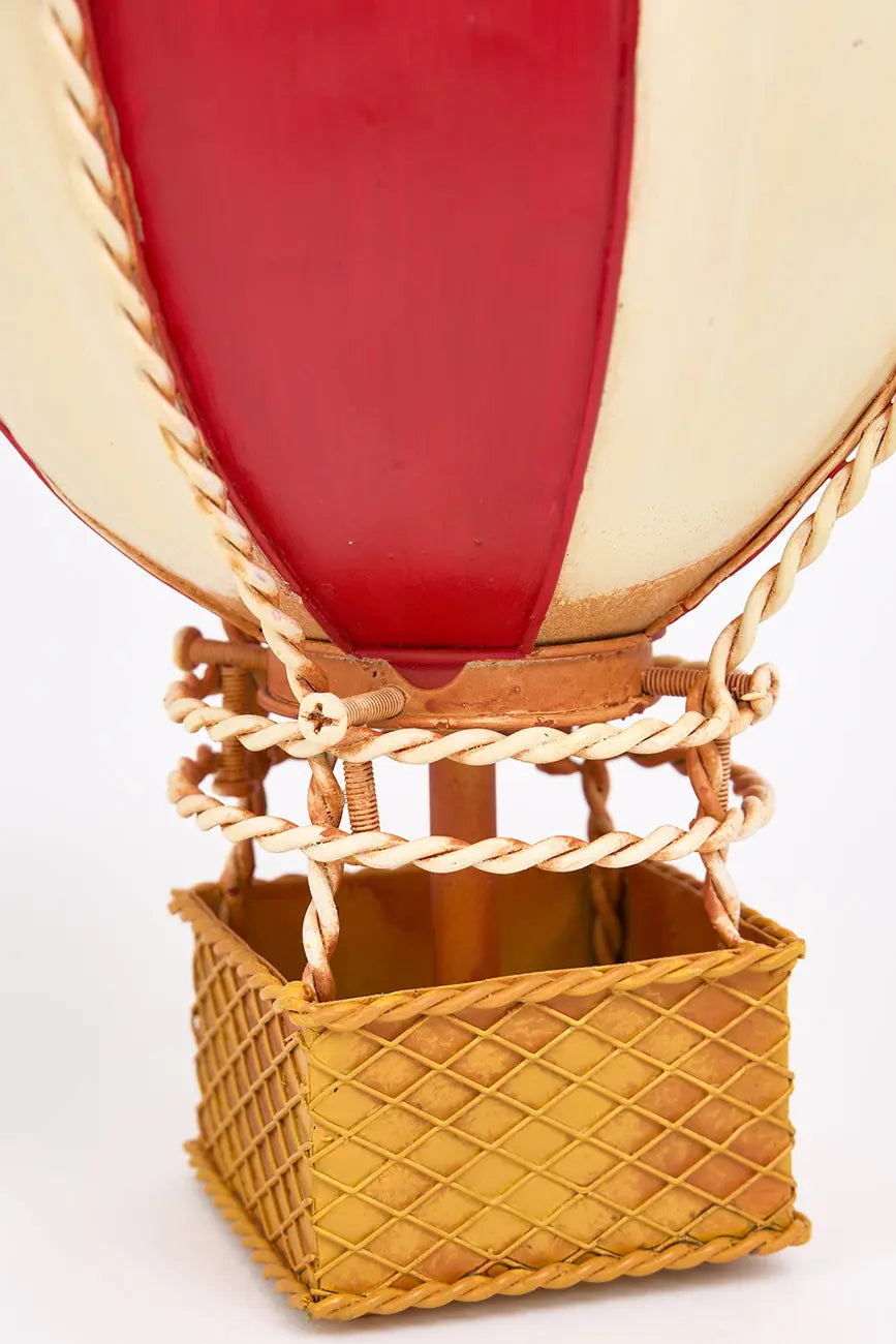 Globo decorativo mediano rojo y beige en metal