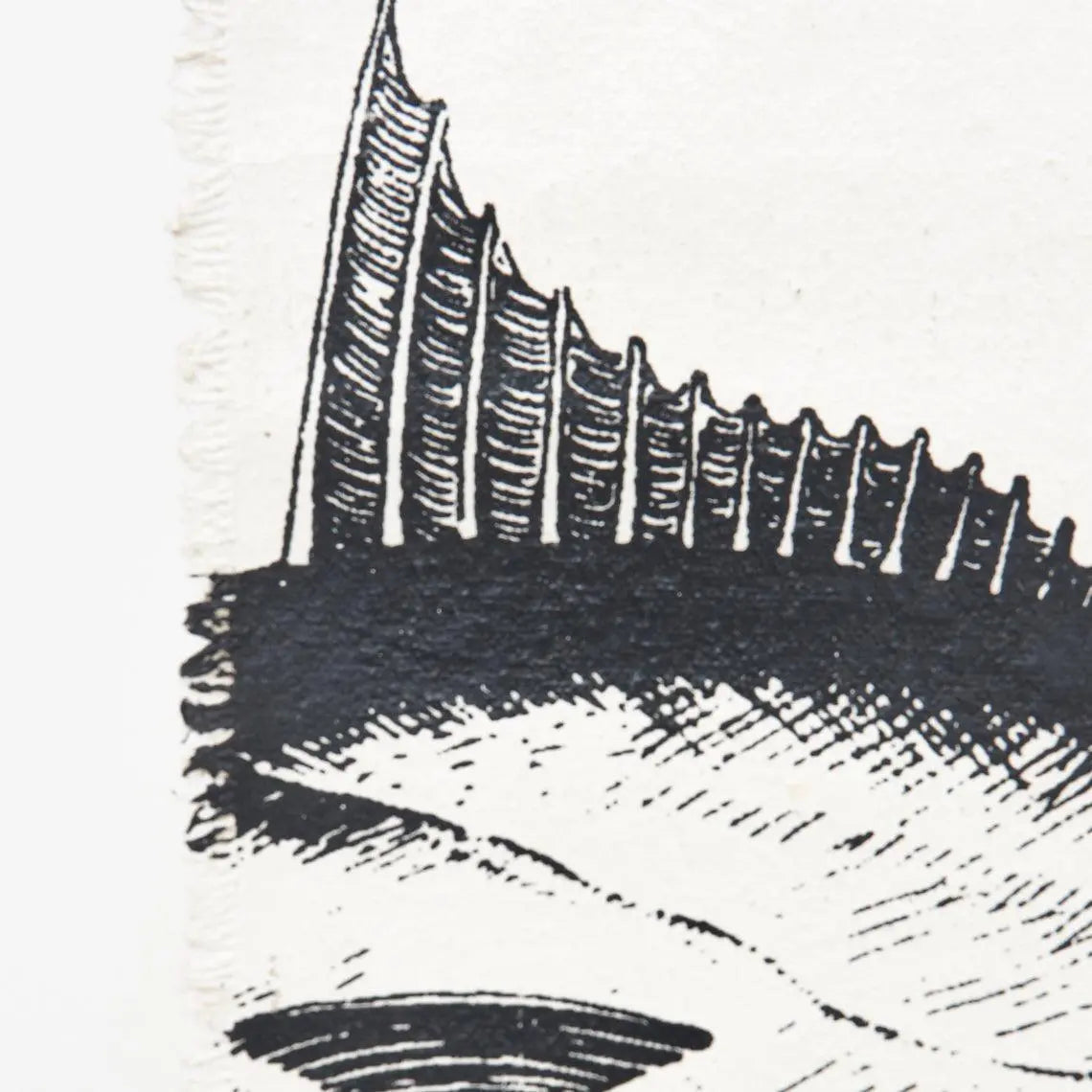 Lámina de tela y madera para colgar. Colas atún - D6754 Decoración Batela