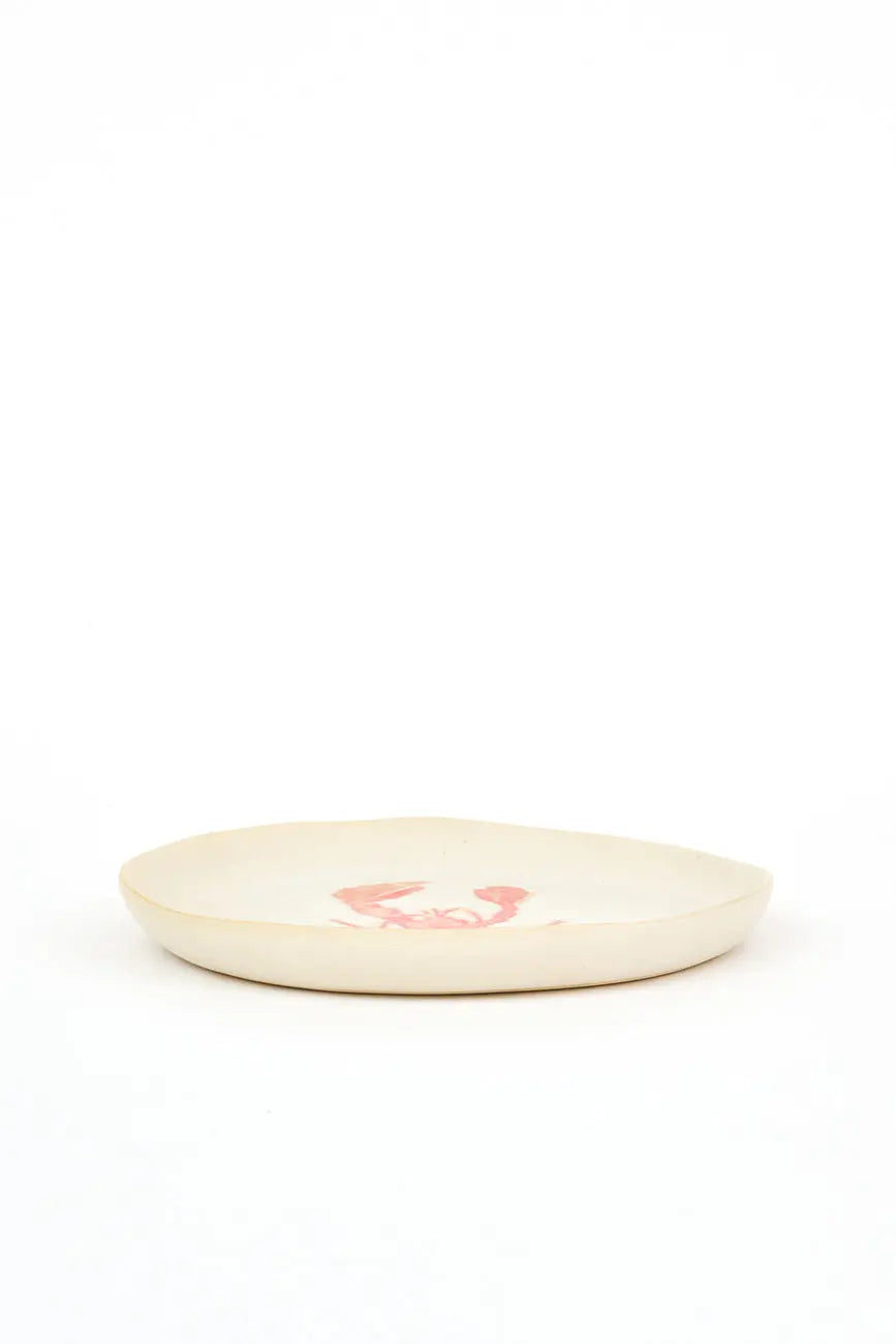 Plato mediano en cerámica con langosta