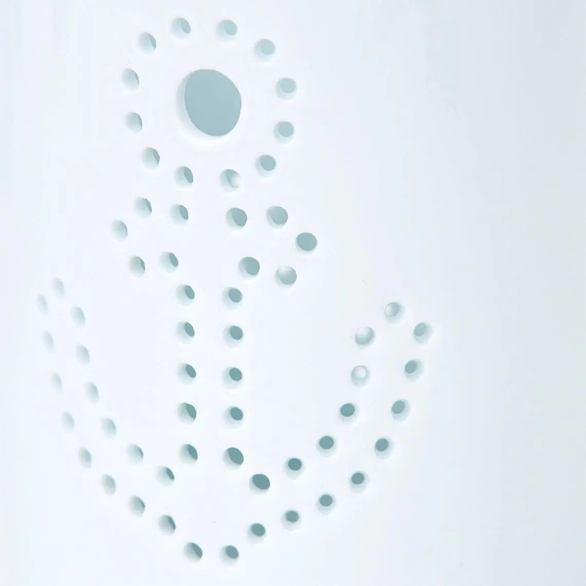 Portavelas de cerámica blanca con ancla - D7298 Batela