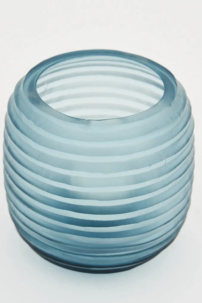 Portavelas de cristal a rayas en relieve Batela Deco 2024