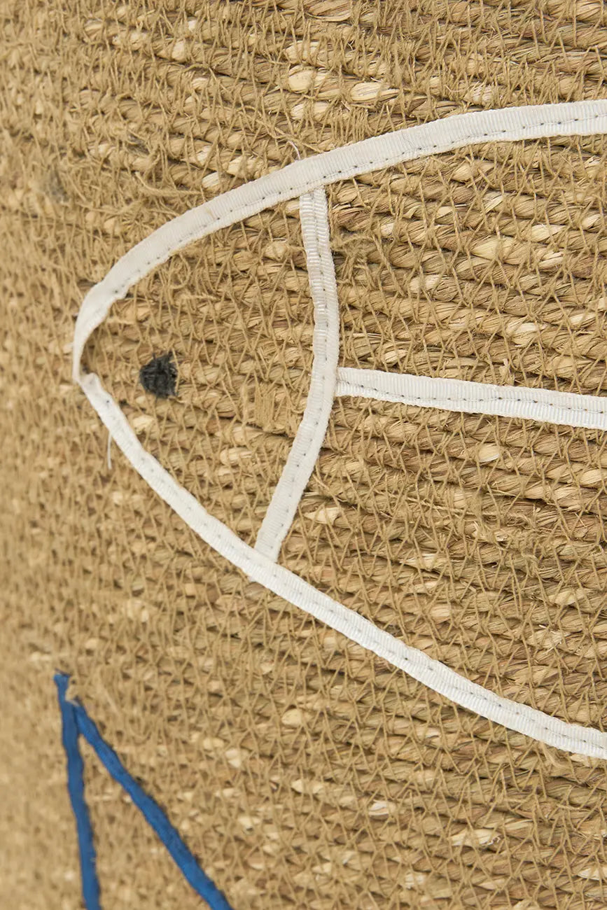 Puf de yute con peces