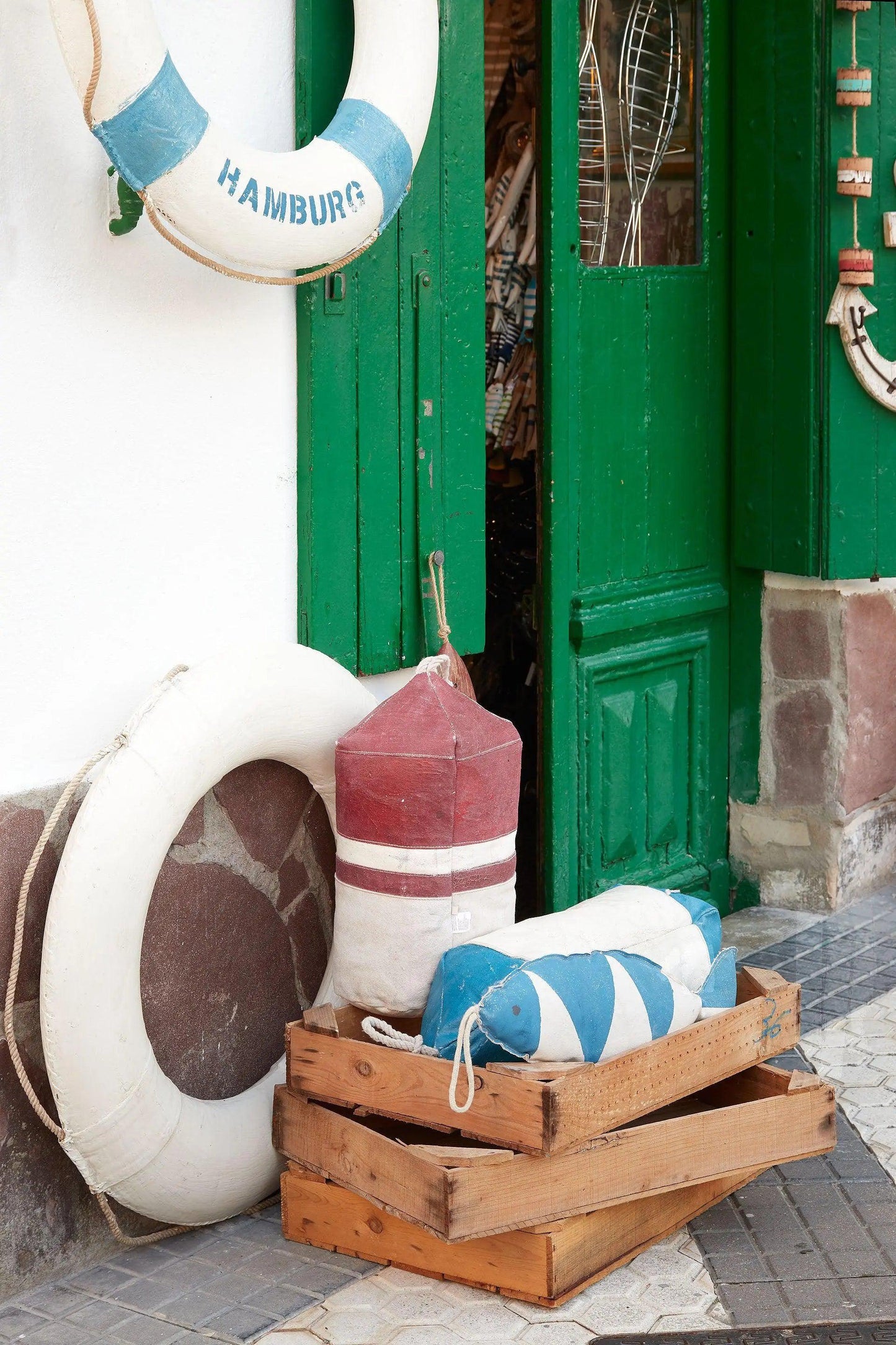 Salvavidas antiguo o vintage crudo - D1158 Batela