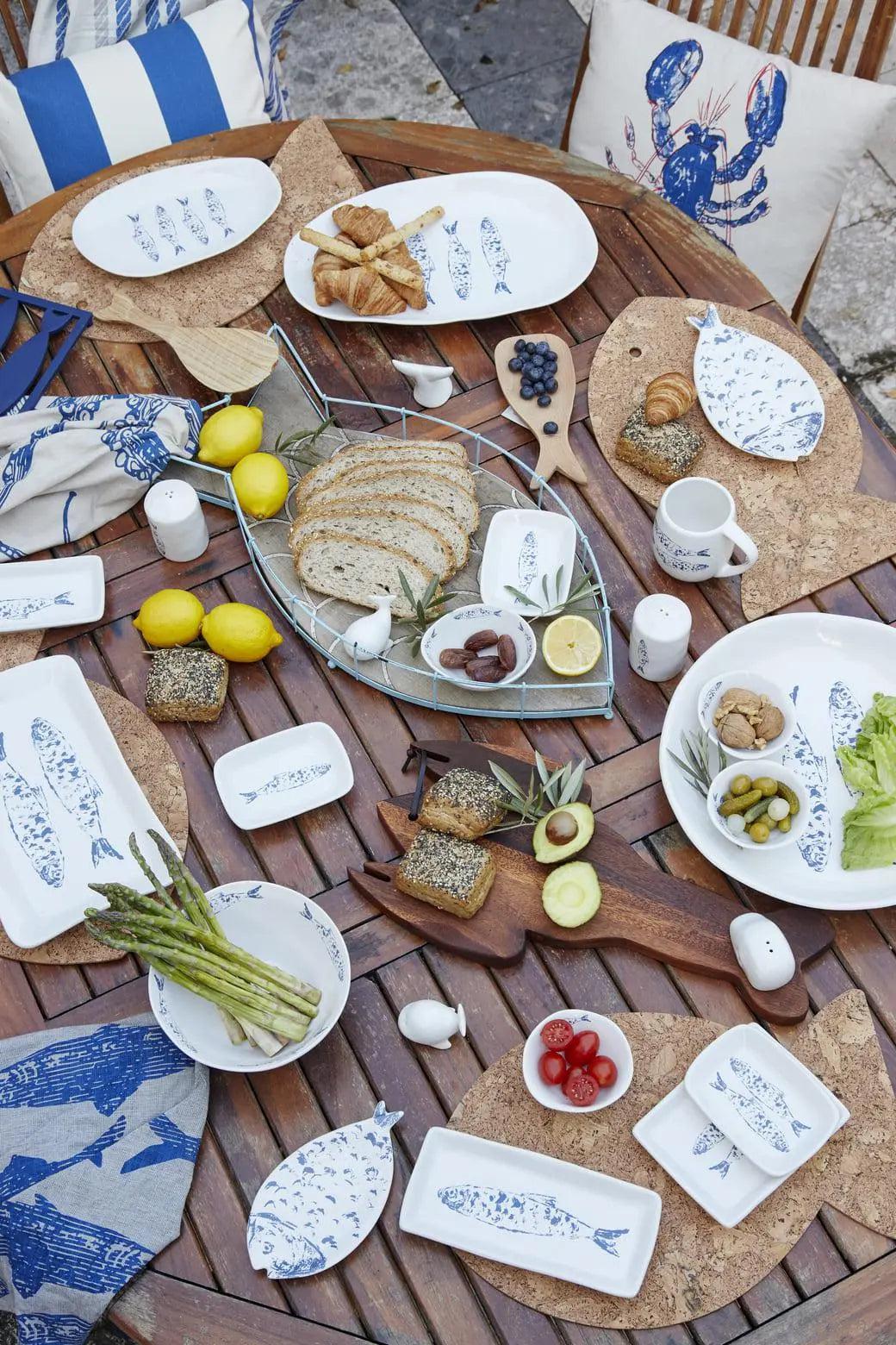 Set de 3 platos pequeños con peces - D7408 Decoración Náutica Batela