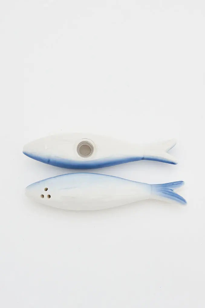 Set de salero y pimentero peces de cerámica bicolor Batela Deco 2024