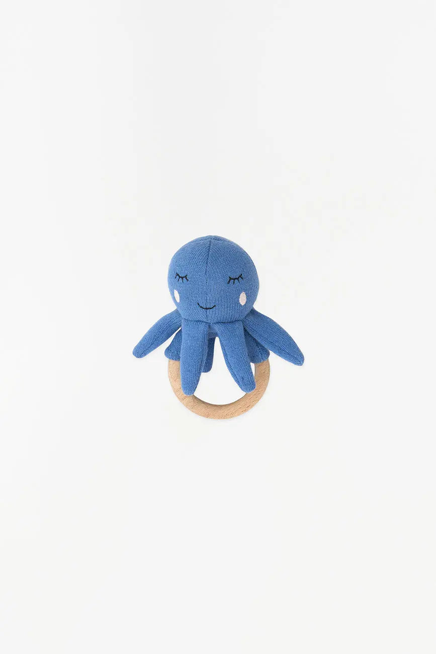 Sonajero pulpo en algodón y madera