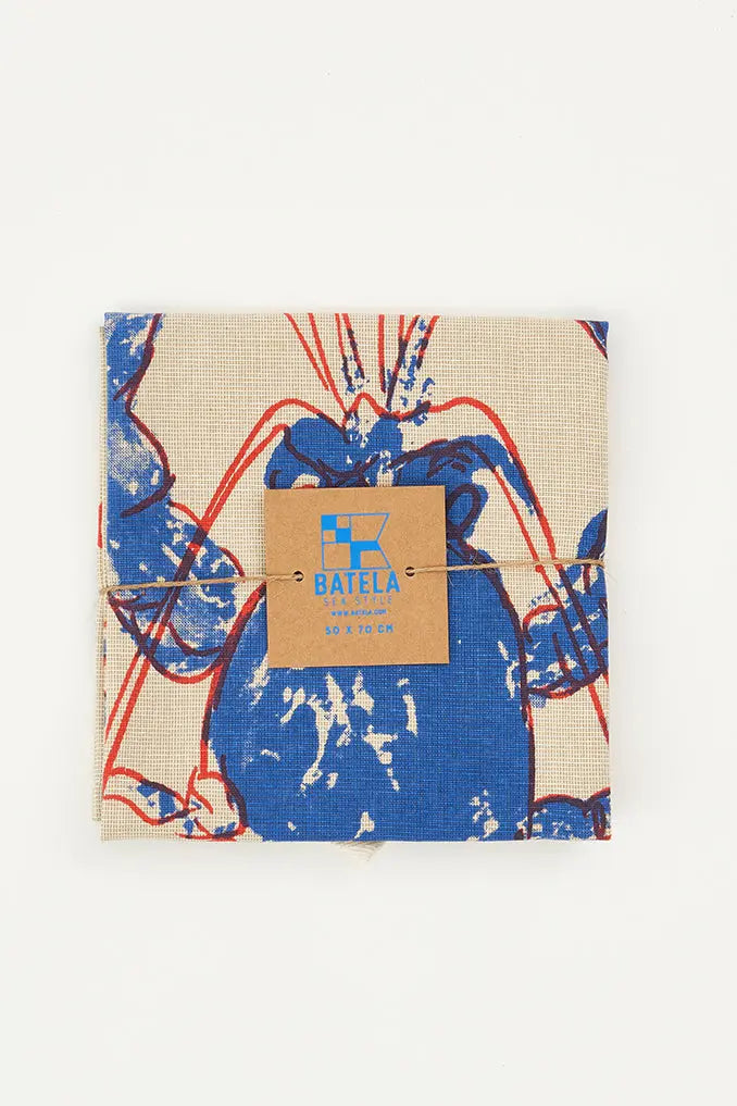 Trapo langosta en tejido Chambray. BATELA COCINA