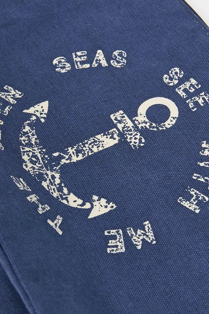 Bolso o neceser marinero grande Azul con Ancla.