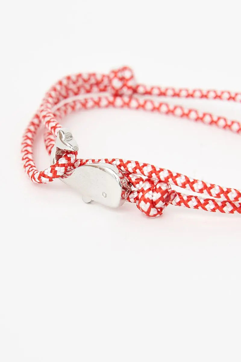 Pulsera o brazalete en cuerda roja con ballena