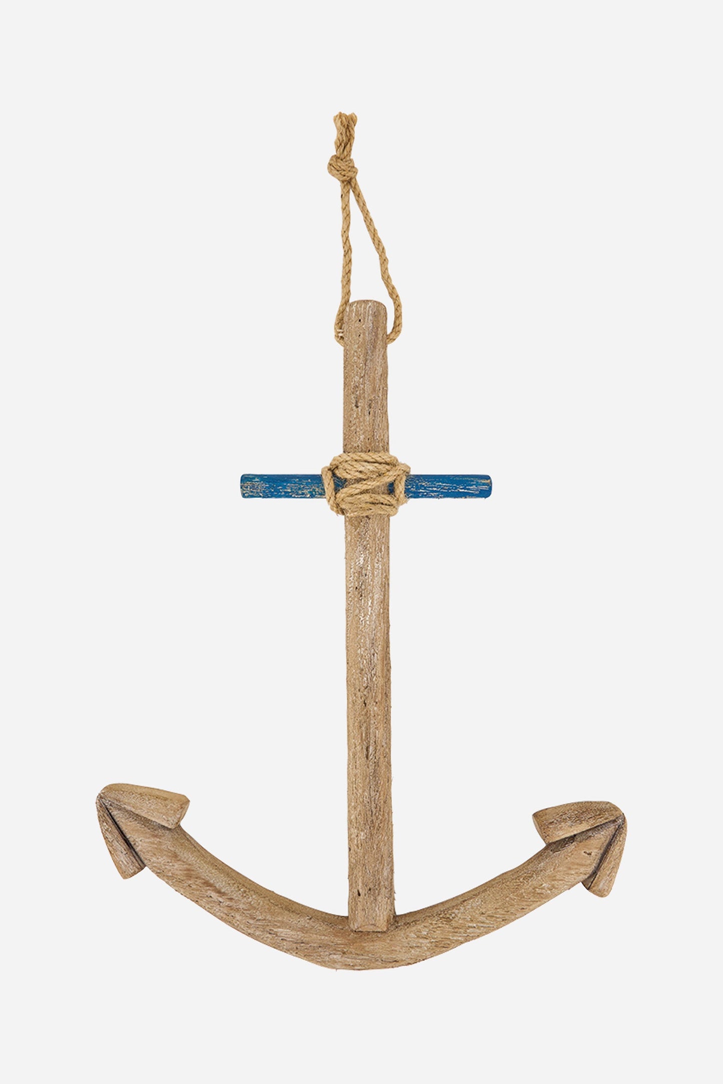 Ancla decorativa de madera con cuerda