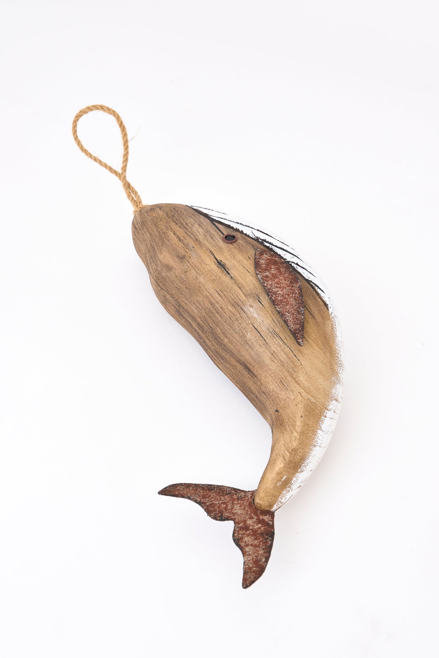 Wooden whale decorative pendant