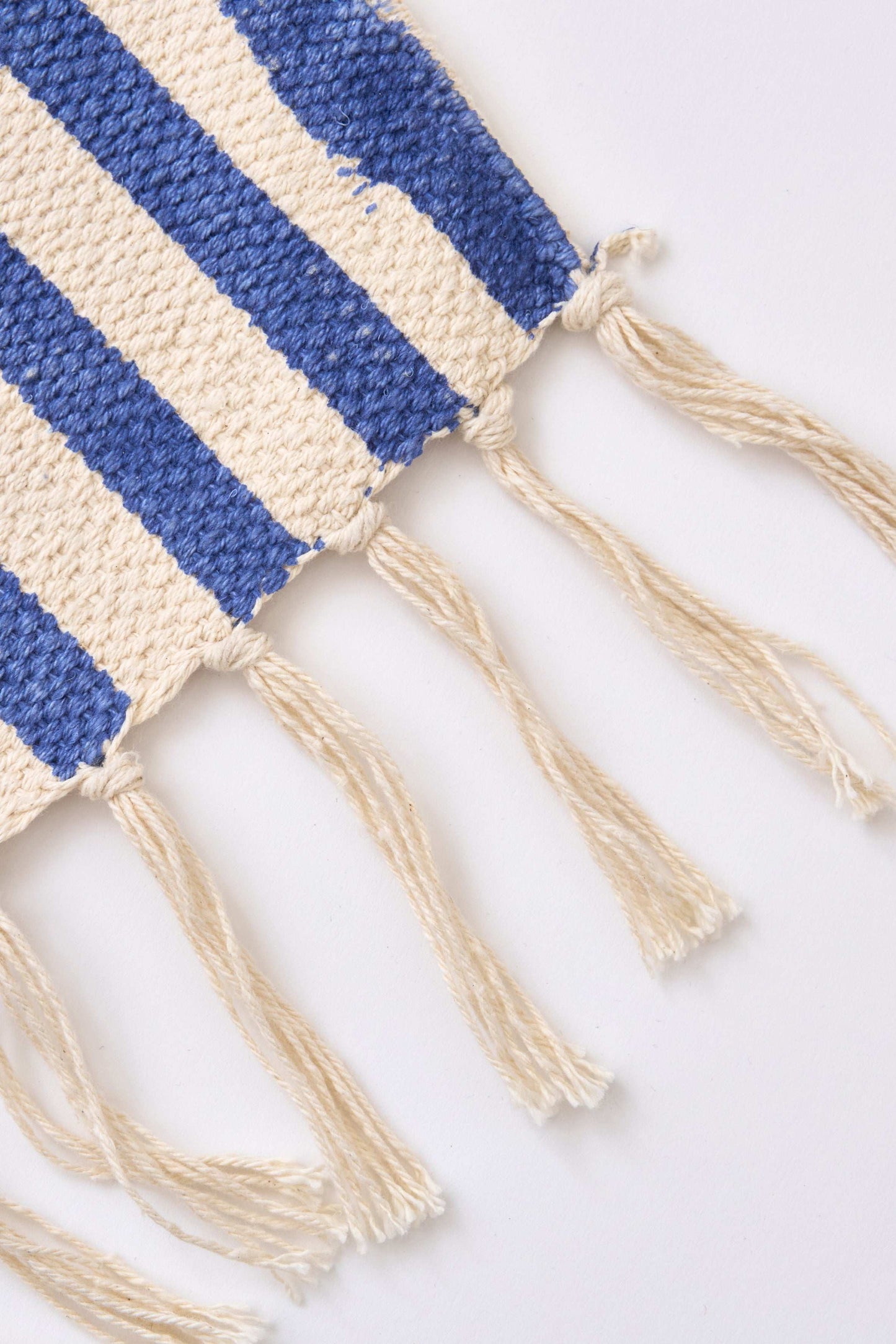 Alfombra de algodón con rayas y peces