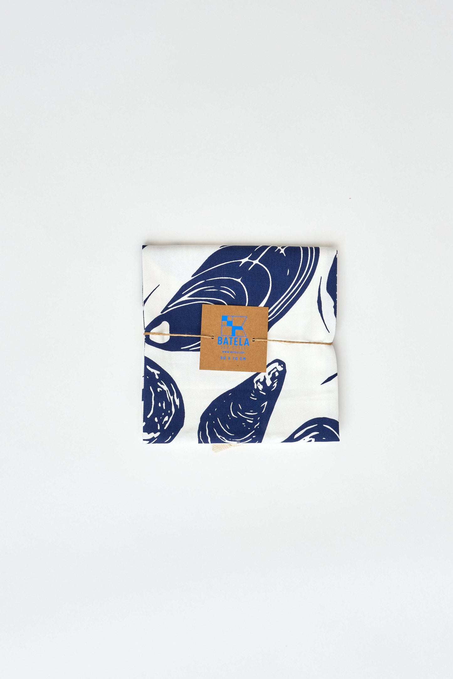 Paño de cocina con mejillones