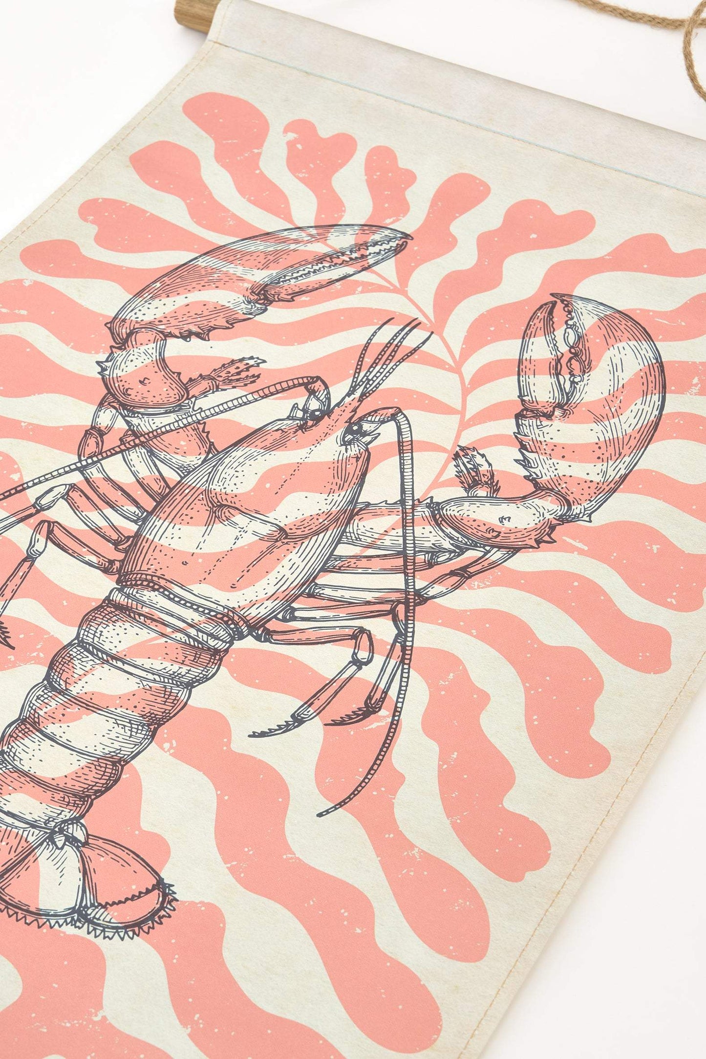 Nautical decorative print with lobster