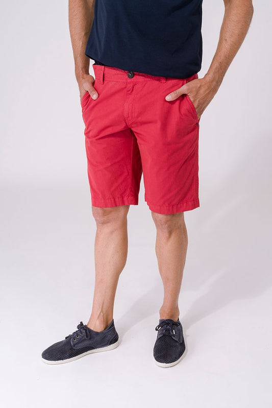 Plain cotton Bermuda shorts