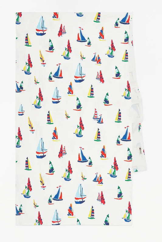Mantel con motivos de veleros en algodón