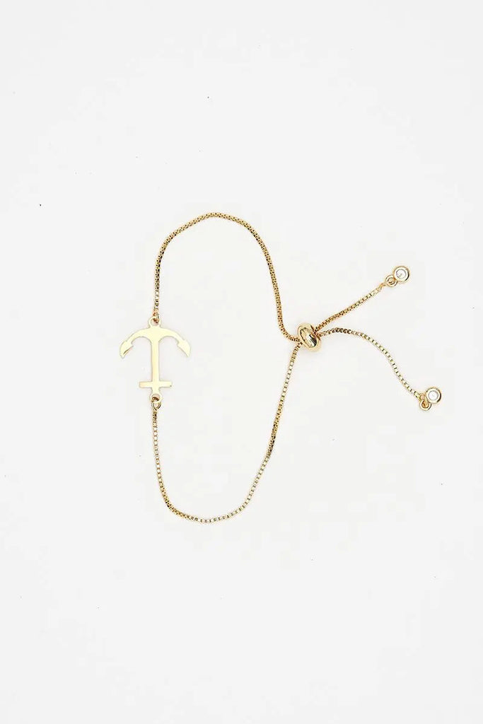 Pulsera o brazalete ancla en aleación sostenible color dorado