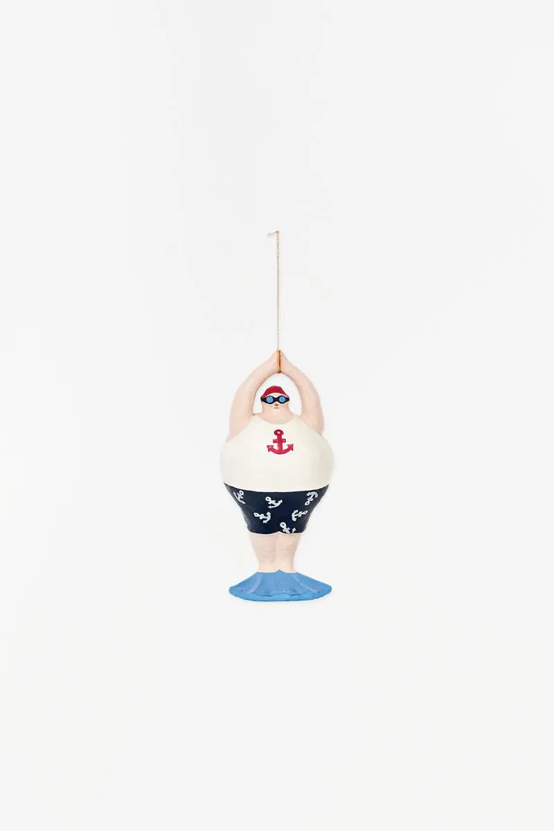 Bañista pequeño en papel maché para colgar - D7170 Batela