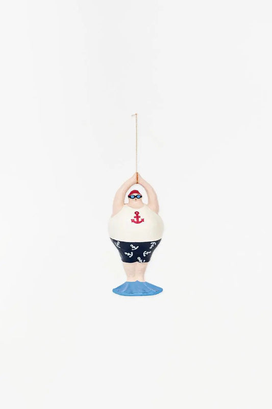 Bañista pequeño en papel maché para colgar - D7170 Batela